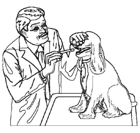 veterinarian coloring page coloring home