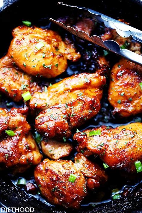 spicy sweet and sticky chicken thighs an easy and quick one skillet