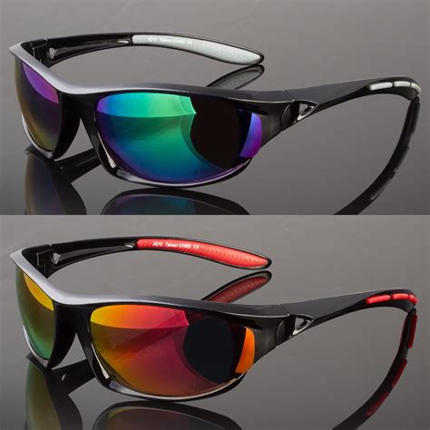 men sunglasses outdoor sports wrap  mirror driving eyewear