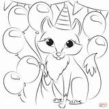 Coloring Birthday Fox Pages Foxs Red Happy Printable Supercoloring Categories sketch template