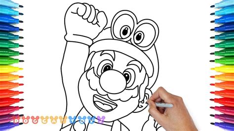 super mario odyssey kleurplaat kleurplaat
