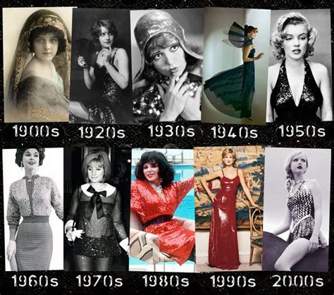 Celebs Through The Years Fashion Through The Decades