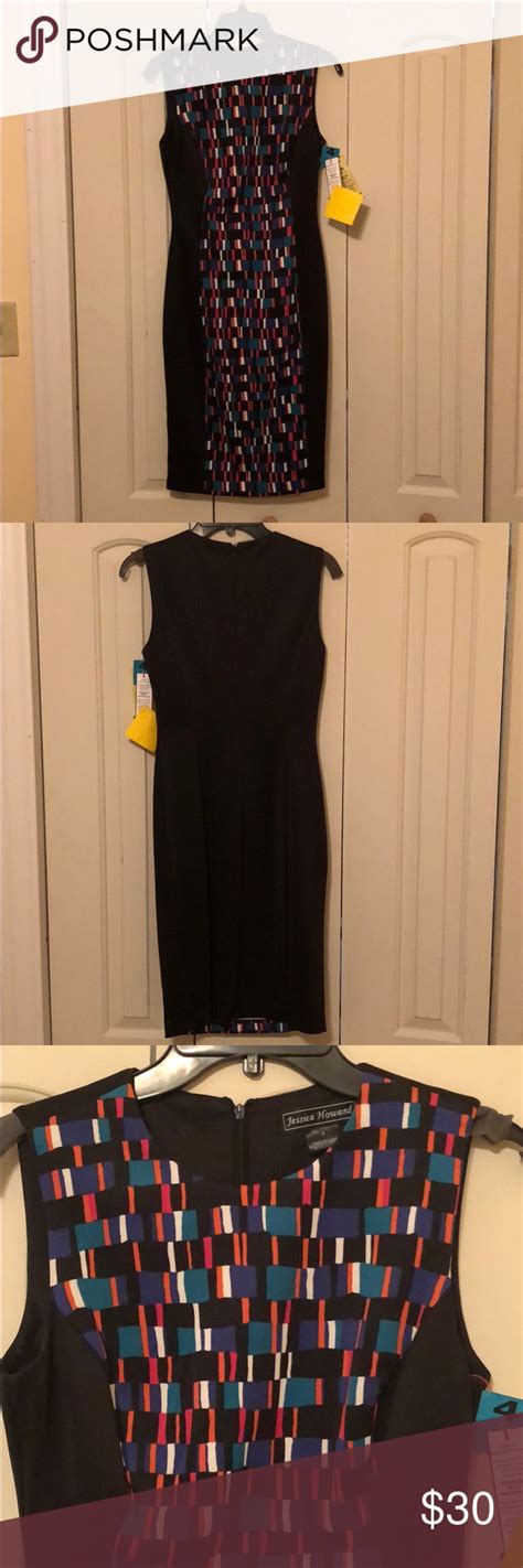 💥black and printed dress size 4 black dress with full