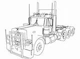 Truck Coloring Pages Semi Peterbilt Trailer Kenworth Tractor Horse Drawing Trucks Printable Camper Cabover Line Kids Color Getdrawings Trailers Sketch sketch template