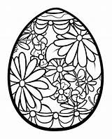Easter Coloring Pages Egg Floral Kids sketch template