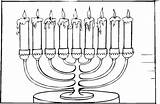 Hanukkah Menorah Coloring Pages Candles Eight Drawing Menorahs Burning Color Printable Clipart Categories sketch template