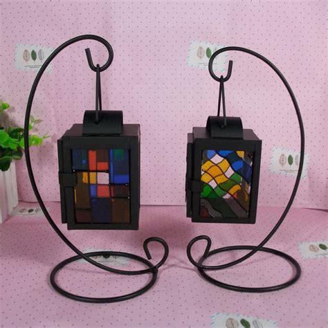 y056 wholesale stained glass wrought iron candlestick european