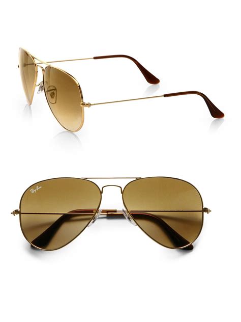 ray ban original aviator sunglasses  brown lyst
