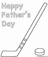 Hockey Coloring Stick Puck Father Fathers Print sketch template
