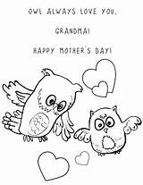 Grandma Mothers Coloring Pages Card Pdf sketch template