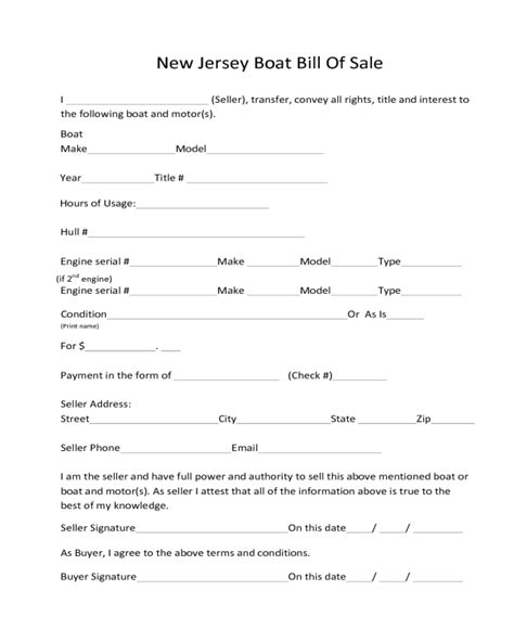 boat bill of sale form new jersey edit fill sign