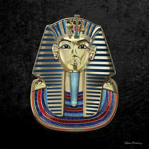 King Tut Tutankhamun S Gold Death Mask Over Black Velvet