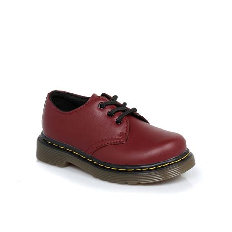 dr martens red colby kids leather shoes sizes   ebay
