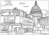 London Colouring Coloring Pages Seeing Sight Printable Bus Sightseeing Cathedral St Sights Paul Print Activityvillage Bridge Choose Board sketch template