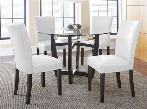 matinee dining room set  white chairs  steve silver furniture