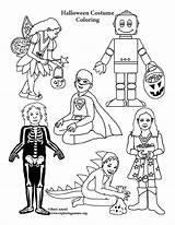 Coloring Costume Halloween Costumes Kids sketch template