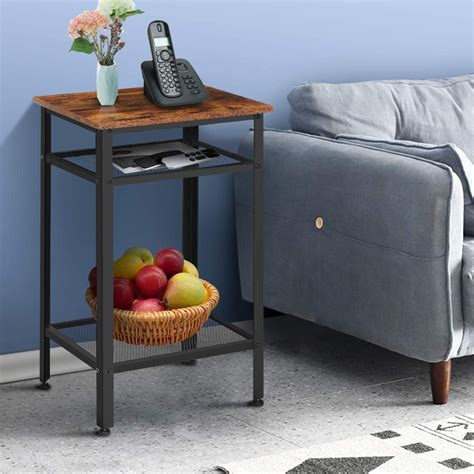 kingso industrial side bed table  storage sofa coffee tables accent