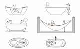 Bathtub Bathing Dwg Peoples Cadbull sketch template