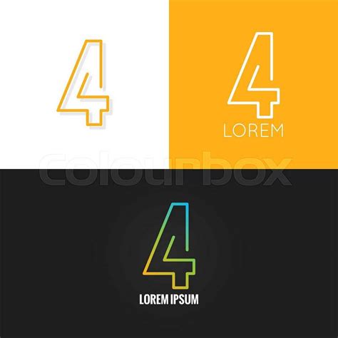 number   logo design icon set background  eps stock vector colourbox