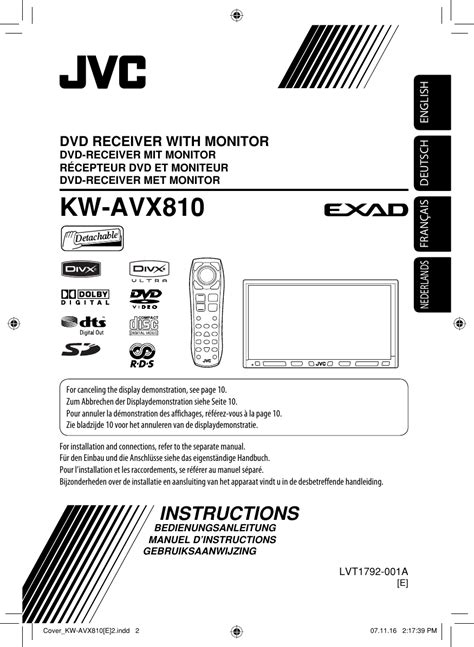 Jvc Kw Avx810e Avx810 [e] Instructions User Manual Lvt1792