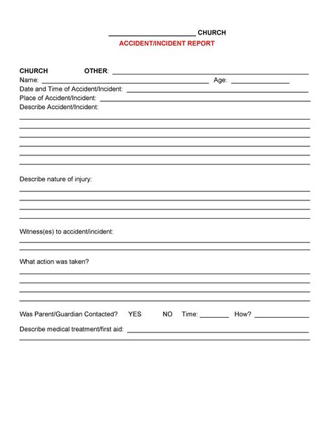 printable incident report template