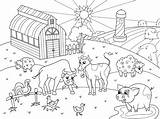 Fazenda Landscape Vettore Animali Paesaggio Allevamento Ländlicher Erwachsene Vieh Coloritura Rurale Adulti Illustrationen Illustrazioni sketch template