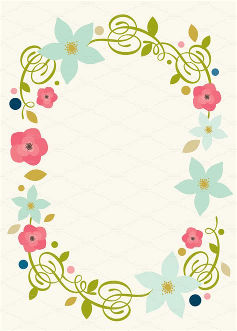 spring floral invite invitation templates  creative market