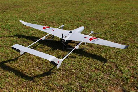 hybrid vtol fixed wing drone flies   hours