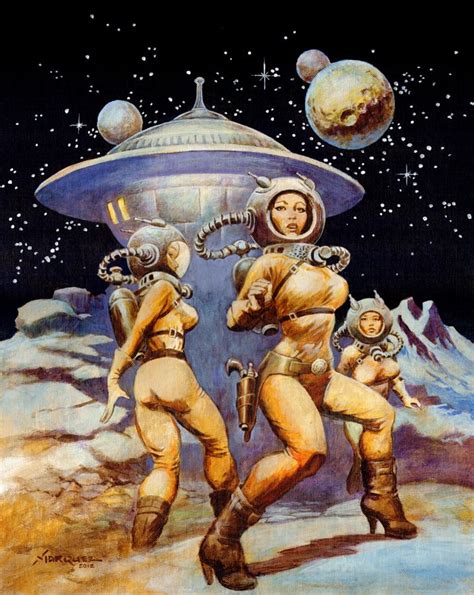 Space Girls Don Marquez Scifi Fantasy Art Retro Futurism Science