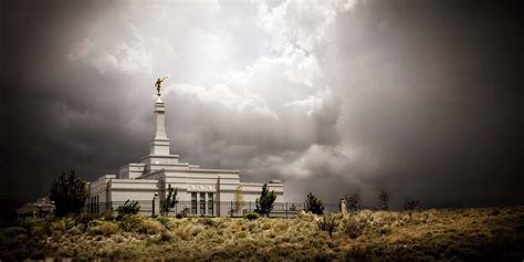 reno temple during storm lds temple art