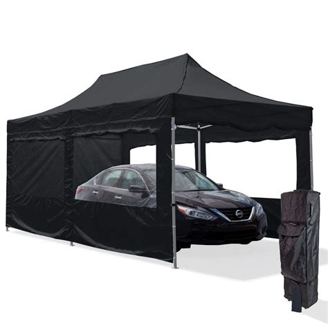 amazoncom vispronet black  steel carport canopy tent    window walls
