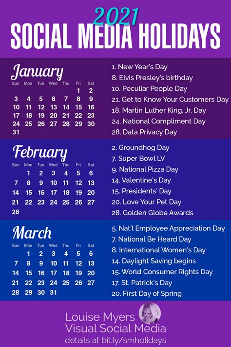 purple  blue calendar   words social media holidays
