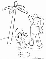 Coloring Pocoyo Elly Beach Pages Colouring Popular Coloringhome sketch template