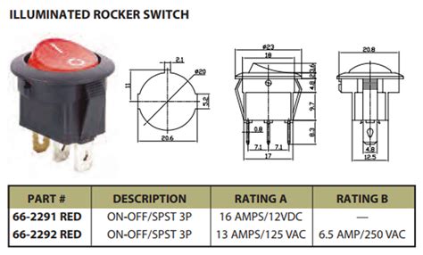 spst illuminated rocker switch wiring spst onoff red illuminated rocker switch