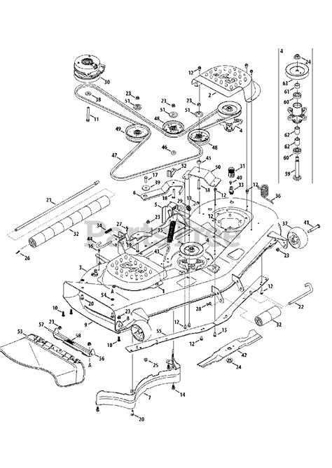 cub cadet rzt  afcbdk cub cadet  rzt  turn mower  mower deck parts