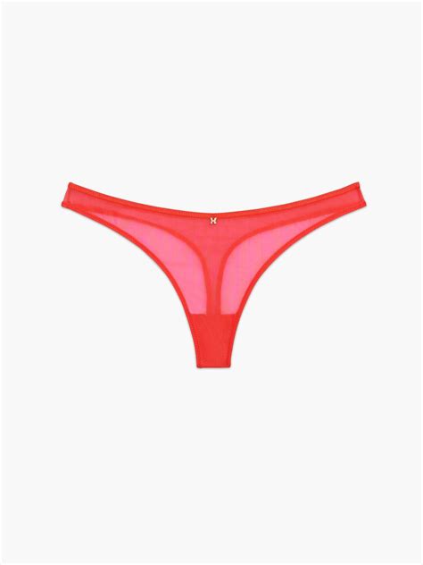 Sheer X Thong Panty In Pink And Red Savage X Fenty
