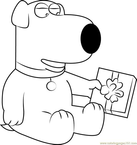 brian griffin  gift coloring page  kids  brian griffin