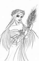 Demeter Goddess Hera Persephone Diosa Griega Goddesses Mythology Griegos Dioses Hestia sketch template
