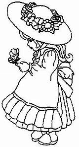 Coloring Pages Kids Girl Hat Pretty Disney sketch template