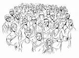 Crowd Crowds Jesus Walked If Bigger Think Only sketch template