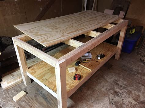 build  woodworking workbench  tablesaw outfeed