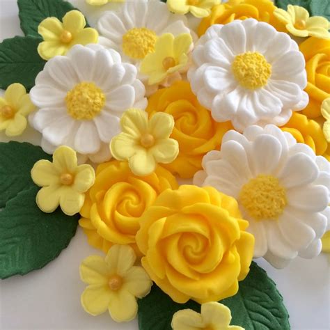 yellow rose bouquet edible sugar flowers cake decorations etsy uk