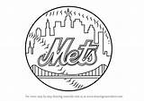 Mets Logo York Draw Drawing Step Baseball Mlb Tutorials Espn Drawingtutorials101 Crying sketch template