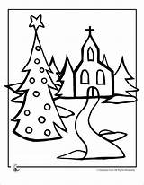 Coloring Pages Evergreen Getcolorings Tree Color Christian sketch template