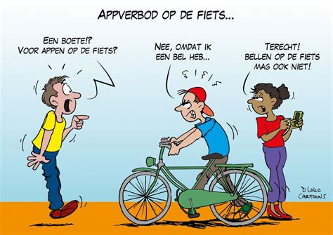 appverbod op de fiets loko cartoons