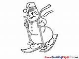 Winter Ski Colouring Coloring Pages Snowman Hits 1191 sketch template