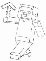 Minecraft Coloring Pages Steve Printable sketch template
