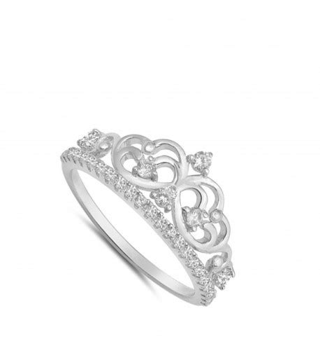 Clear Cz Tiara Crown Filigree Heart Ring New 925 Sterling Silver Band