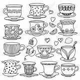 Cups Teacup Kaffee Tassen Malvorlage Malvorlagen Tazas Thé Printables Bordar Teteras Kaynak sketch template