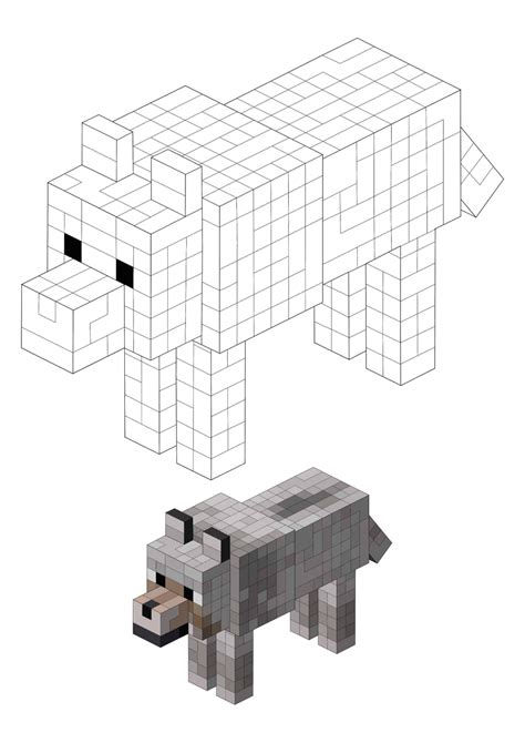 minecraft wolf coloring pages   coloring sheets